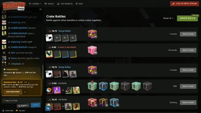 Screenshot of Bandit Camp's Crate Battles game