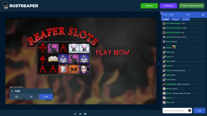 Screenshot of Rust Reaper's Slots game
